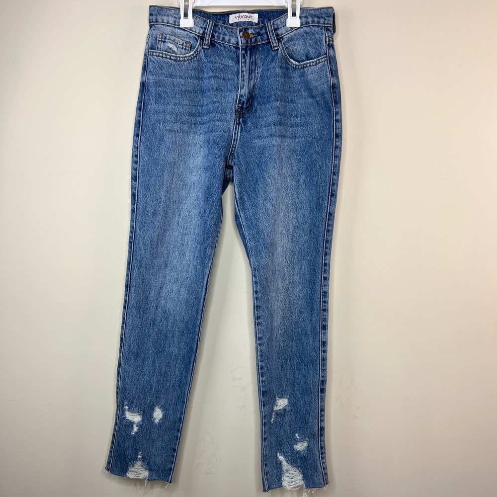 Vibrant MIU Straight Leg Distressed Jeans, 26